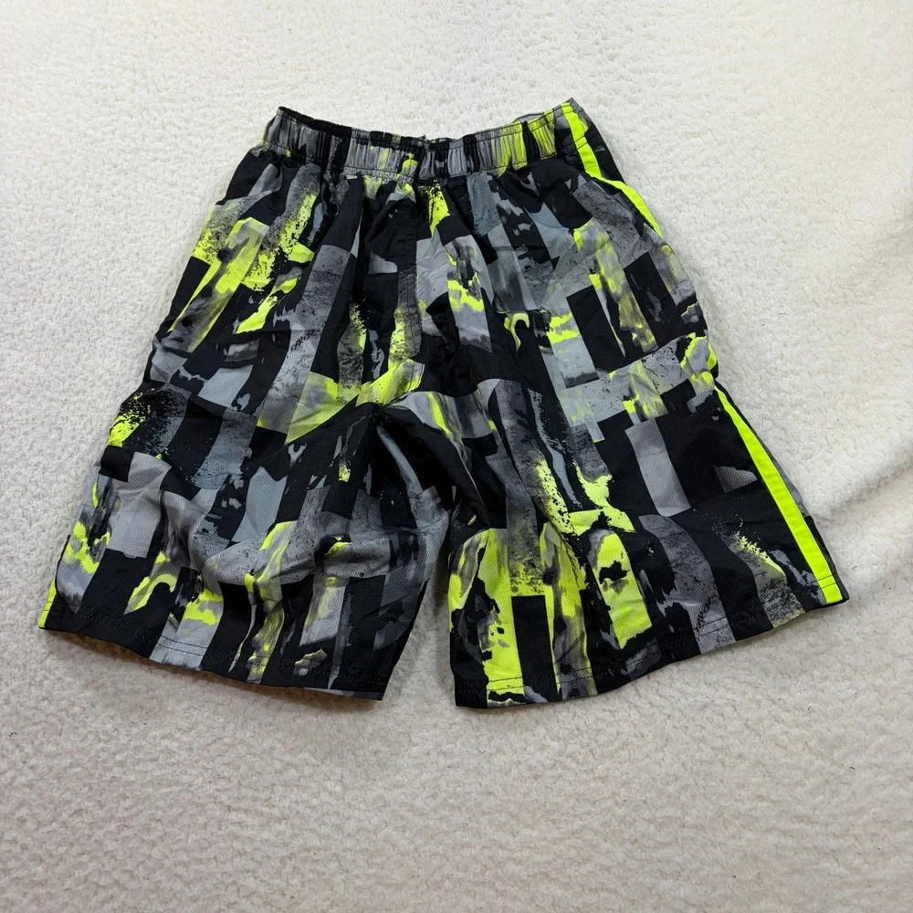 Nike Swim Shorts Boys XL Black Volt NESS7661 Board Shorts Graphic Print
